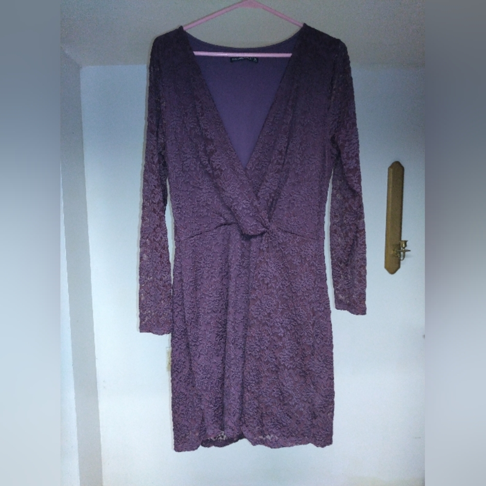 Purple Long Sleeve Dress